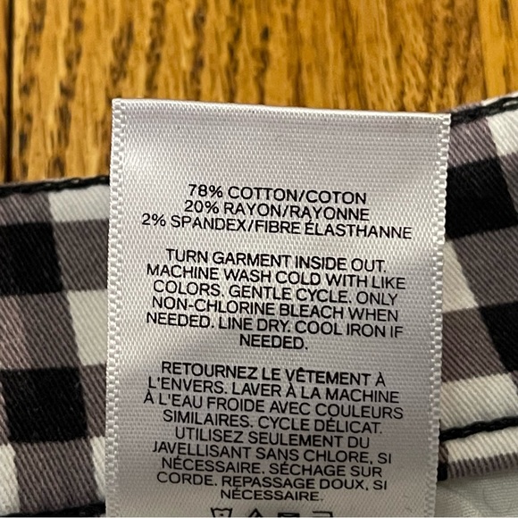 Express Black & White Gingham Check Stretch High Rise Shortie - Picture 9 of 11